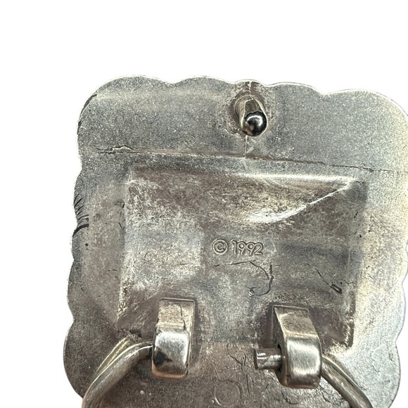 Vintage Leather Cowboy Concho Style 1992 Brown Belt - Picture 8 of 10